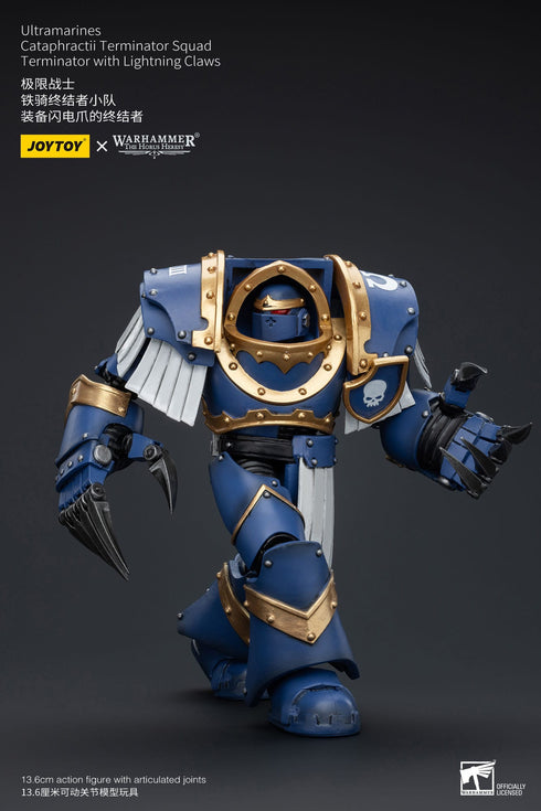 JOYTOY Warhammer The Horus Heresy Ultramarines Cataphractii Terminator Squad Terminator with Lightning Claws 1/18 Action Figure