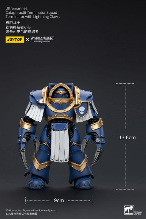 JOYTOY Warhammer The Horus Heresy Ultramarines Cataphractii Terminator Squad Terminator with Lightning Claws 1/18 Action Figure