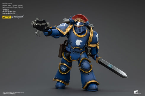 JOYTOY Ultramarines Legion MKIII Tactical Squad Sergeant with Power Sword - Warhammer: The Horus Heresy - 1/18 Scale Collectible Figure