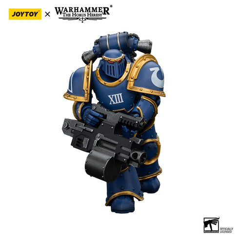 JOYTOY Ultramarines Legion MKIII Tactical Support Squad Legionary with Heavy Bolter - Warhammer: The Horus Heresy - 1/18 Scale Collectible Figure