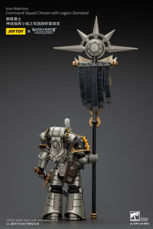 JOYTOY Warhammer The Horus Heresy lron Warriors Command Squad Chosen with Legion Standard 1/18 Action Figure