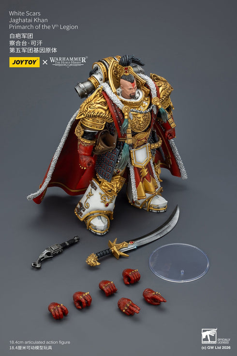 JOYTOY White Scars Jaghatai Khan Primarch of the Vth Legion - Warhammer The Horus Heresy - 1/18 Scale Collectible Figure