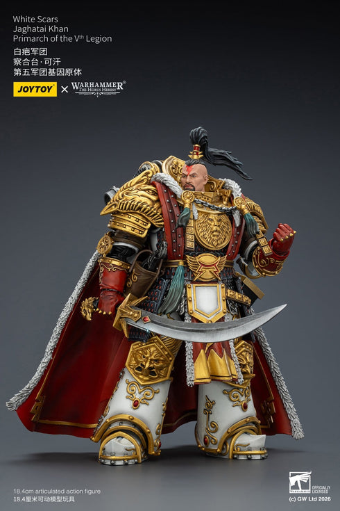 JOYTOY White Scars Jaghatai Khan Primarch of the Vth Legion - Warhammer The Horus Heresy - 1/18 Scale Collectible Figure
