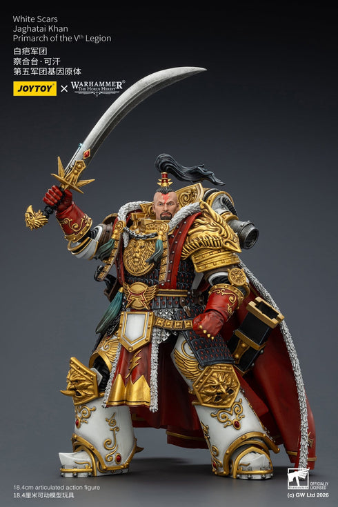 JOYTOY White Scars Jaghatai Khan Primarch of the Vth Legion - Warhammer The Horus Heresy - 1/18 Scale Collectible Figure