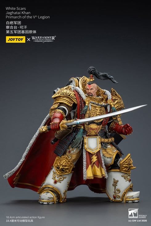 JOYTOY White Scars Jaghatai Khan Primarch of the Vth Legion - Warhammer The Horus Heresy - 1/18 Scale Collectible Figure