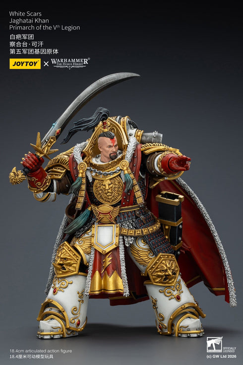 JOYTOY White Scars Jaghatai Khan Primarch of the Vth Legion - Warhammer The Horus Heresy - 1/18 Scale Collectible Figure