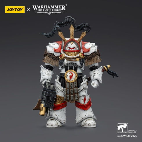 JOYTOY White Scars Legion Praetor in Cataphractii Terminator Armour with Cyber Hawk Chogorian Sword and Combi-Melta - Warhammer 40,000 - 1/18 Scale Collectible Figure