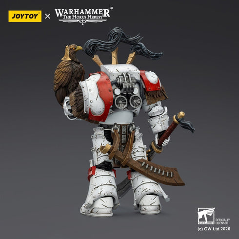 JOYTOY White Scars Legion Praetor in Cataphractii Terminator Armour with Cyber Hawk Chogorian Sword and Combi-Melta - Warhammer 40,000 - 1/18 Scale Collectible Figure