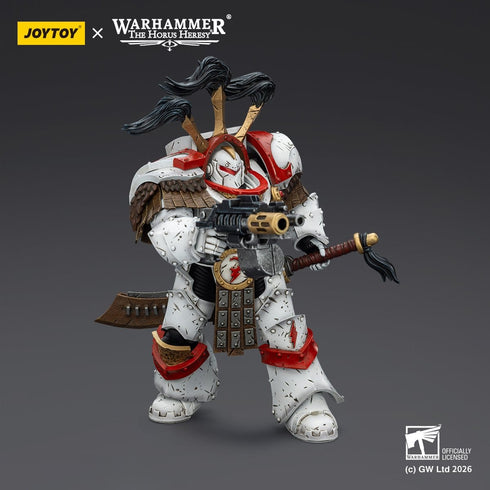 JOYTOY White Scars Legion Praetor in Cataphractii Terminator Armour with Cyber Hawk Chogorian Sword and Combi-Melta - Warhammer 40,000 - 1/18 Scale Collectible Figure