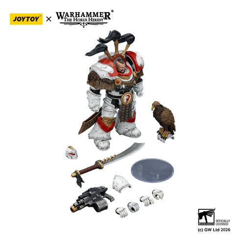 JOYTOY White Scars Legion Praetor in Cataphractii Terminator Armour with Cyber Hawk Chogorian Sword and Combi-Melta - Warhammer 40,000 - 1/18 Scale Collectible Figure