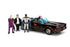 Jada Toys Batman 1966 Batmobile with Batman Robin Penguin and Joker Figures 1/24 Diecast Model