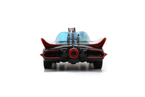 Jada Toys Batman 1966 Batmobile with Batman Robin Penguin and Joker Figures 1/24 Diecast Model