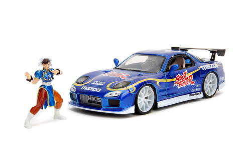 Jada Toys Street Fighter 1993 Mazda RX7 Chun-Li 1/24 Diecast Model