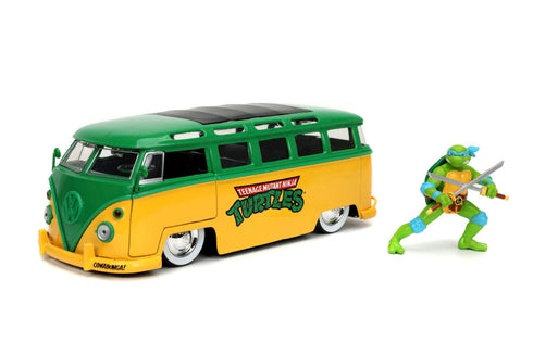 Jada Toys Leonardo & 1962 VW Bus - Teenage Mutant Ninja Turtles - 1/24 Diecast Collectible Model