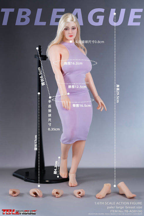 Phicen TBLeague TB-AD01(H) Pale, Large Bust Female Seamless 1/6 Action Figure