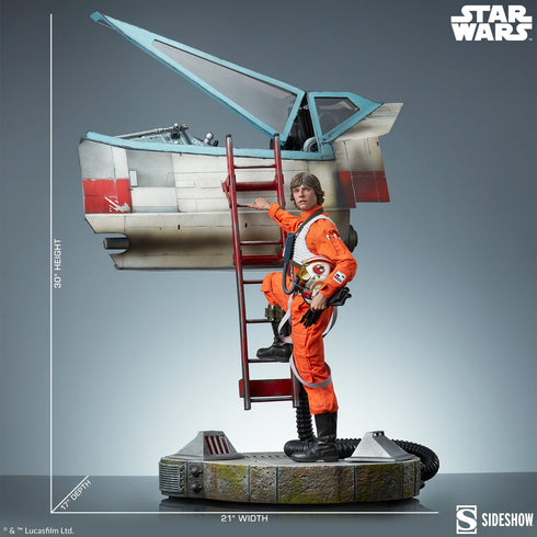 Sideshow Collectibles Star Wars Luke Skywalker & X-Wing: Red Five, Standing By Premium Format Figure 1/4 Statue