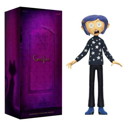 Super7 Coraline Supersize Coraline (Button Eyes) Vinyl Action Figure