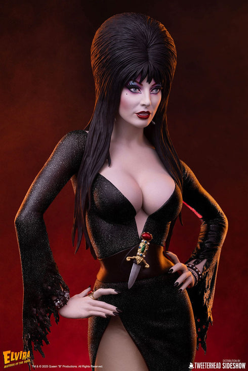 Tweeterhead Elvira: Mistress of the Dark Elvira (Black Glitter Dress) 1/4 Maquette