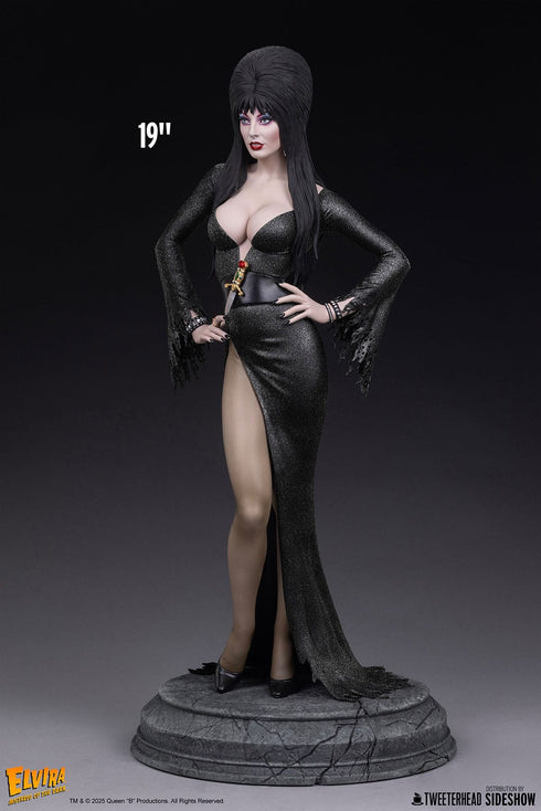 Tweeterhead Elvira: Mistress of the Dark Elvira (Black Glitter Dress) 1/4 Maquette