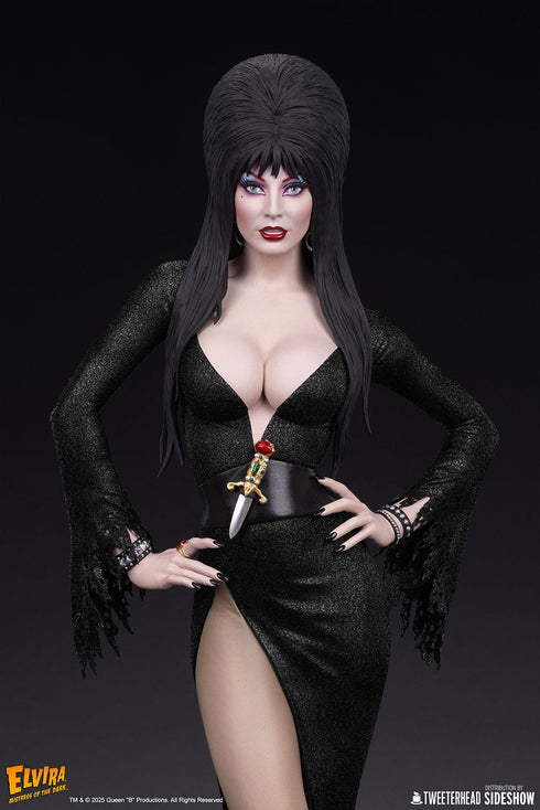 Tweeterhead Elvira: Mistress of the Dark Elvira (Black Glitter Dress) 1/4 Maquette