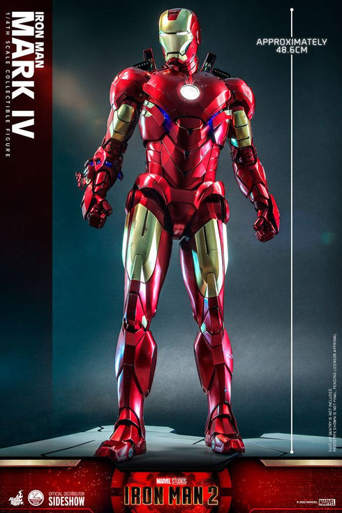 Hot Toys Iron Man Mark IV & Suit-Up Gantry - Iron Man 2 - QS020 & ACS02 - 1/4 Scale Collectible Figure Set