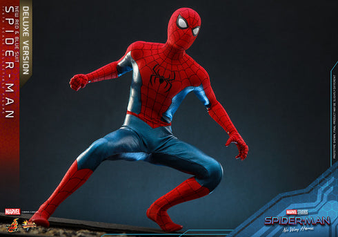 Hot Toys Spider-Man (New Red and Blue Suit) Deluxe Version - No Way Home MMS680 - 1/6 Scale Collectible Figure