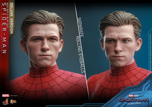Hot Toys Spider-Man (New Red and Blue Suit) Deluxe Version - No Way Home MMS680 - 1/6 Scale Collectible Figure