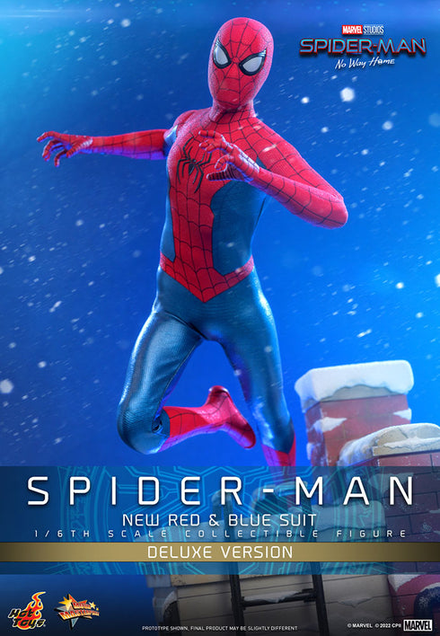 Hot Toys Spider-Man (New Red and Blue Suit) Deluxe Version - No Way Home MMS680 - 1/6 Scale Collectible Figure