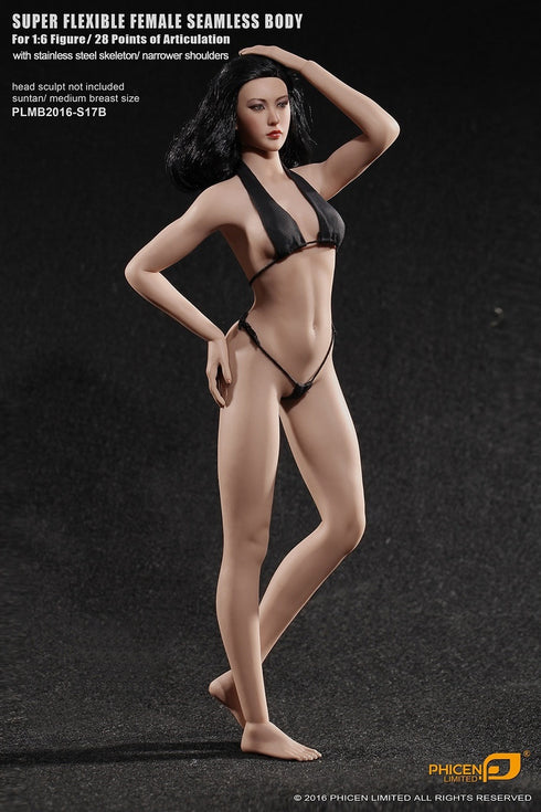 Phicen S17B Suntan, Medium Breast Size Female With Removable Feet Seamless 1/6 Body Action Figure - Movie Figures - 1