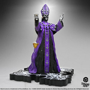 Knucklebonz Ghost Rock Iconz Papa V Perpetua Purple Robes Statue